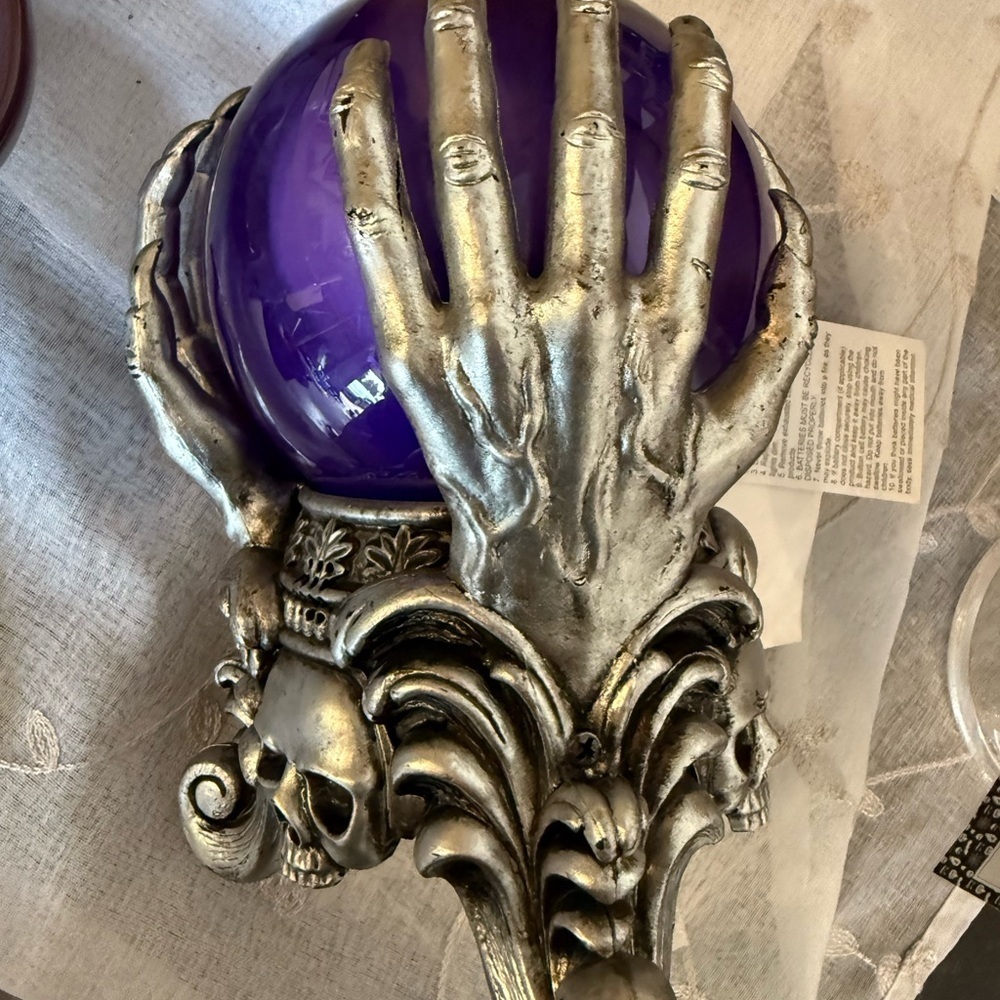 Silver and Purple Skull Decor - Picture 2 of 2